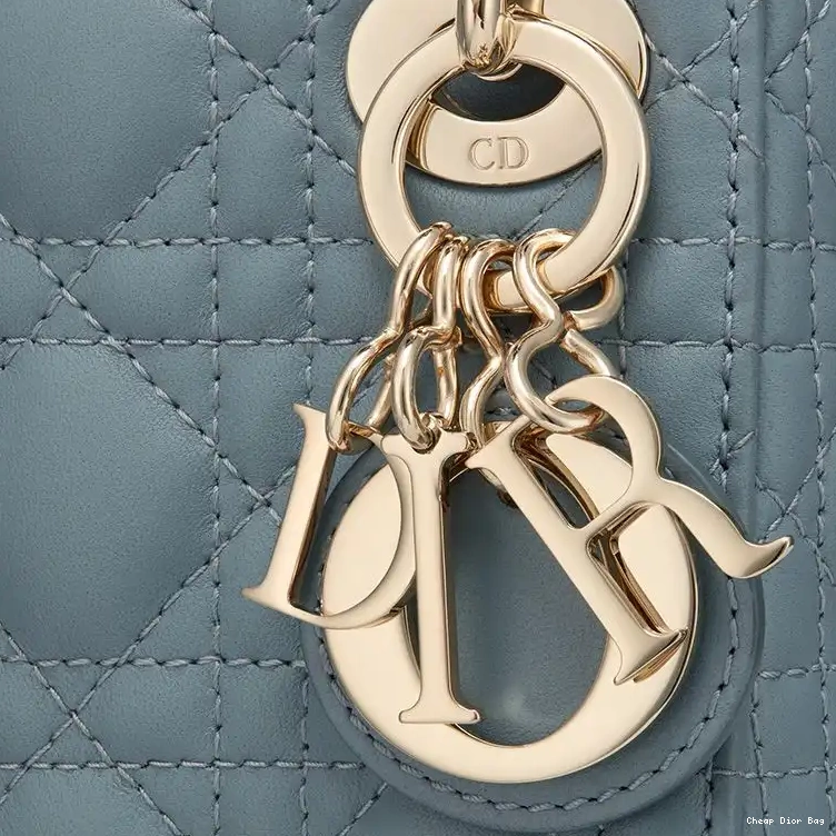 Dior Factory Outlet Micro Sky Dior Lady Bag Cannage Lambskin Blue 0506